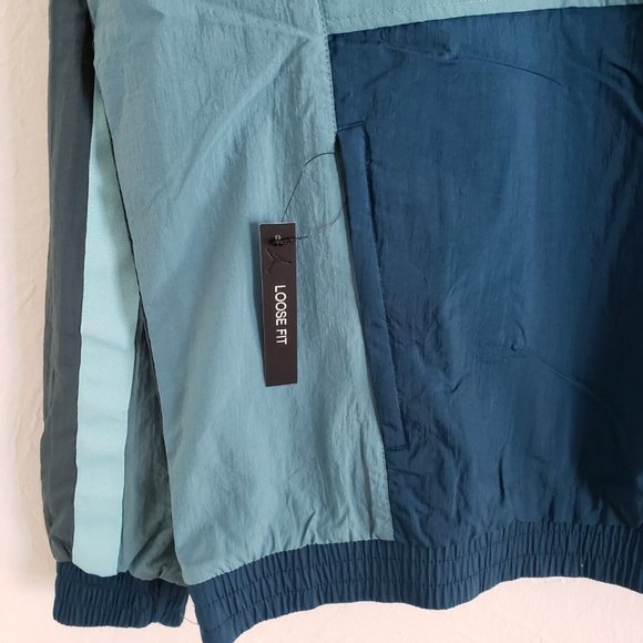 Air Jordan Wings 1/2 zip SAMPLE 🔥 Windwear Jacket Men Medium Teal Green/Indigo - Picture 2 of 10